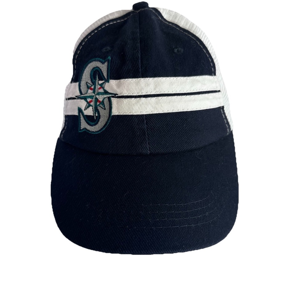 Seattle Mariners Kloanz Mesh  Trucker Snapback Fit Small Hat Cap MLB White/Blue